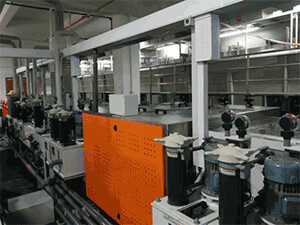 High-precision CNC drilling machine in operation for multilayer pcb manufacturing process.