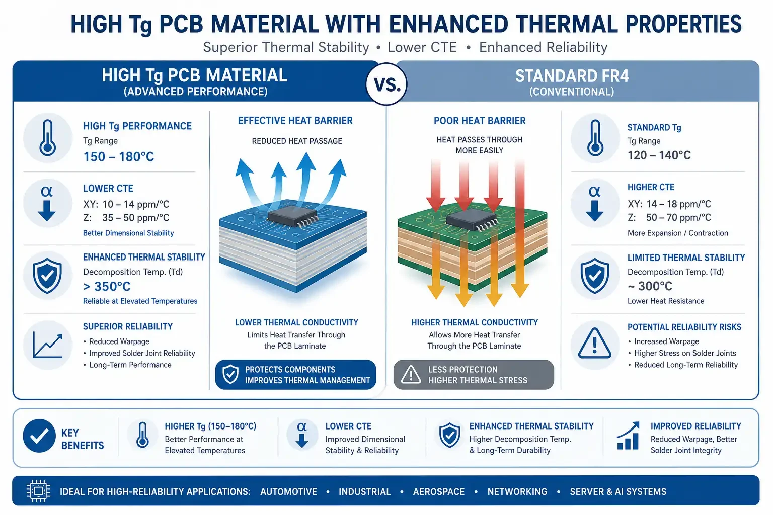 High Tg PCB material thermal resistance and properties