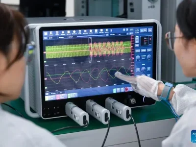 Automated circuit card assembly (CCA) line with SMT surface mount technology.